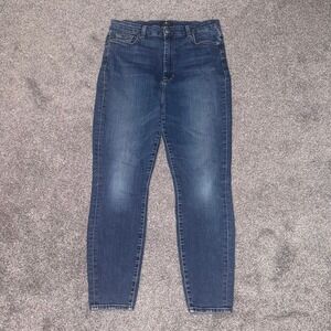 7 For All Mankind Women's Medium Wash Blue‎ Denim Jeans High-Waisted Size 32